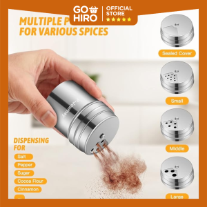 Wadah Bumbu Serbaguna Bahan Stainless Steel / Botol Besi Putar 3 Lubang Anti Karat MEDIUM