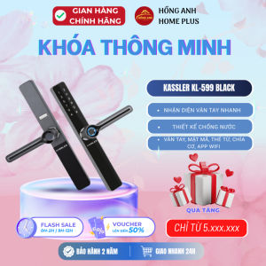 Khóa cửa lùa vân tay thông minh Kassler KL-599 black app wifi thiết kế hiện đại tiện nghi bảo mật