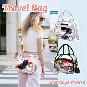 PVC Travel Bag Portable Waterproof Adjustable Shoulder Straps Large Capacity Storage Makeup Bag