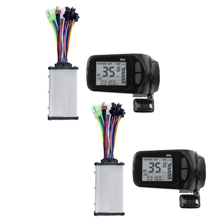 T4vlag 24V/36V/48V/60V S886 E Bike LCD Display+36V 350W Sine Wave ...