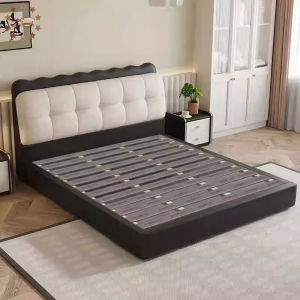 【SG⚡】Modern Minimalist Double Bed Luxury Compact Upholstered Bed Italian Minimalist Bedroom Bed
