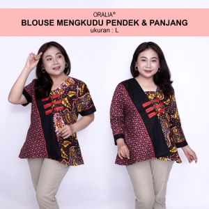 Blouse Batik Big Size Wanita Atasan Batik Jumbo Lengkap Model Blus Jumbo Seragam Batik / Atasan Formal Kantor Katun / Pakaian Batik Super Big Kekinian Model Terbaru / Blouse Kerja Wanita Bahan