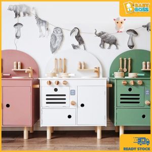 BabyBoss Kids Wooden Kitchen Toy Includes Accessories Pretend Play Mainan Dapur Kayu Masak Masakan