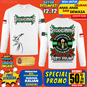 KAOS SYEKHERMANIA(SANTRI FAMILY)LENGAN PANJANG UKURAN ANAK DAN DEWASA"FREE STIKER