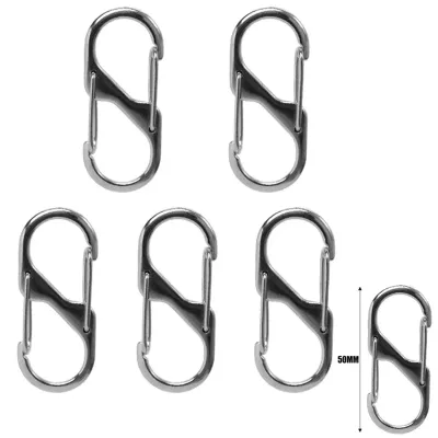 5Pcs-Shaped Hook Zinc Alloy Carabiner Hook Anti-Theft Backpack Buckle