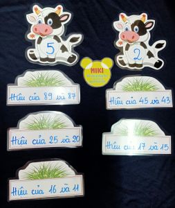 Bộ Bò Con & Bó Cỏ (Đồ Dùng Dạy Học MIKI)