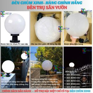 [ Đèn Chùm Xinh ] Đèn trụ sân vườn ĐCX-415 chính hãng lắp sân vườn nhà ở khách sạn quán Coffee