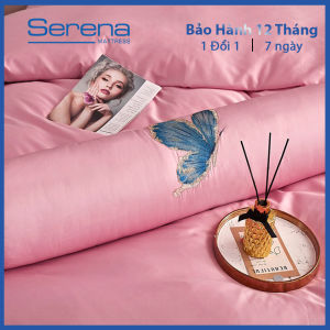 Drap trải giường lụa sateen  trần bông 5 món chăn ga gối hệ thống nệm SERENA chính hãng set combo bộ chăn ga ra drap 5 món trải phủ nệm đệm chăn chần bông bedding set chuẩn khách sạn 5 sao - hệ thống nệm