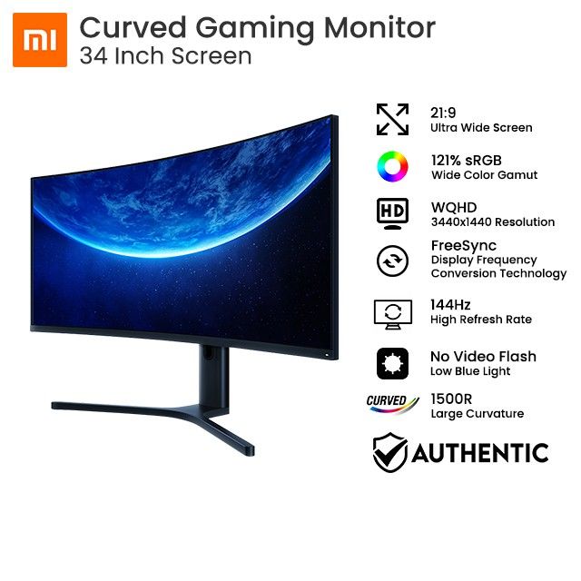 Curved Monitor Monitor 1440p 144hz Xiaomi Ultra Wide Curved Gaming