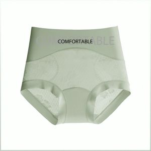 Womens Pants Seamless Double Layer Tummy Tuck Lace Panties Silk Antimicrobial Bottom Crotch