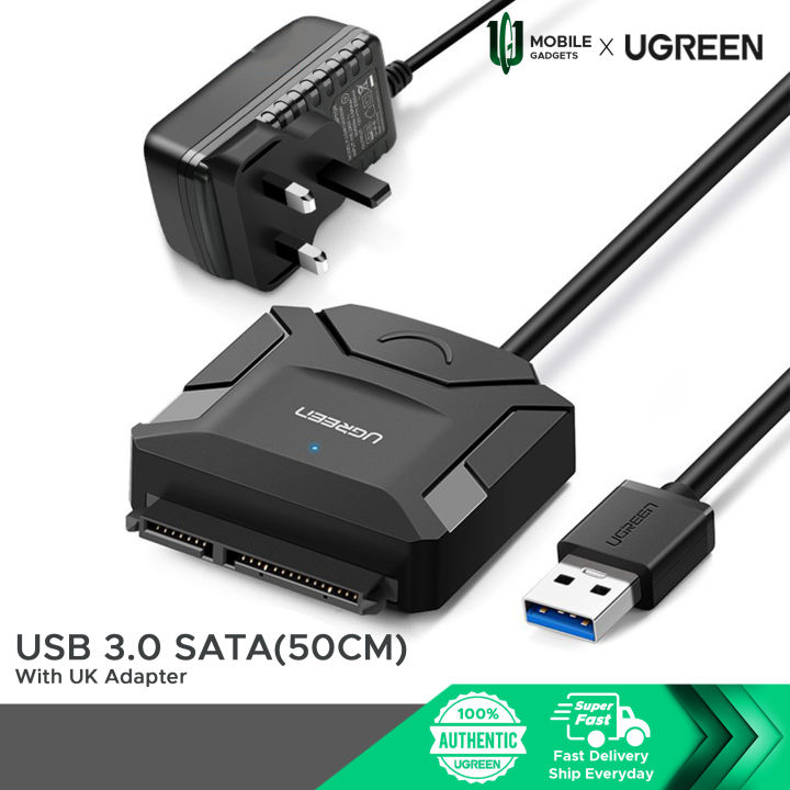 UGREEN USB 3.0 to SATA Converter with Power Adapter (12V/2A)HDD SSD ...
