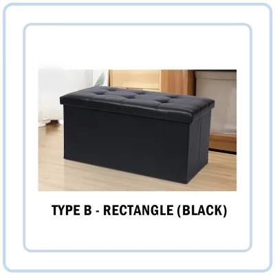 【COZYCASA】Foldable Storage Ottoman Stool | Collapsible Seat With Storage Box
