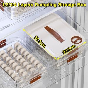 NEXTYOO Giữ tươi Hộp đựng bánh bao Dung lượng lớn Không dính Hộp tủ lạnh Cấp thực phẩm 1/2/3/4 lớp Hộp đựng thực phẩm Nhà bếp gia đình