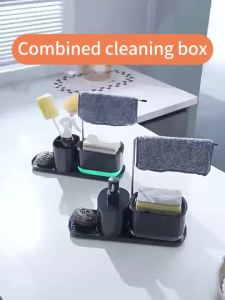 SG StockKitchen Countertop Detergent Dispensing/Hand Sanitizer/Detergent/Soap Dispenser/Rag Storage Rack
