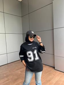 Aldira Oversize Jersey Wanita 91 Atasan Terbaru2024 Kekinian / Kaos Oversize / Atasan Wanita