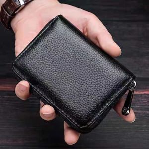 CJY SHOP#8030 Fashion high-capacity zipper card holder wallet designed with a secure wrap-around zip closure
