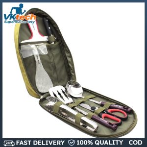 8 Pcs Camping Utensil Set Portable Lightweight Cookware for Outdoor Cooking and Hiking Trips