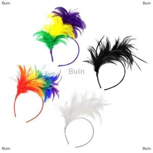 [COD] Buin Colorful Mardi Gras Feather Headband Flapper Headpiece Adult Party Costume Hair Accessories