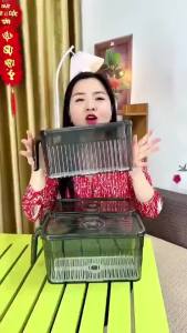 Set 3 Hộp] Hộp Đựng Thực Phẩm Tủ Lạnh Có Tay Cầm - Hộp Nhựa Trong Suốt Có Khay Lọc Nước Đựng Rau Củ Thịt Cá 5555