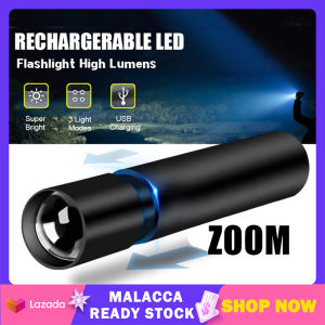 Mini LED Torch Light USB Rechargeable Waterproof Flashlight 3 Gears ZOOM Mode Camping Super Bright Night Flashlight 迷你手電筒 | Cute Baby