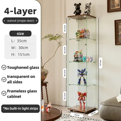 Simple and modern glass display cabinet blind box popmart toy display case living room cabinets locker side cabinet