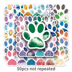 50PCS Dog Footprint Graffiti Waterproof Sticker Cartoon Animal DIY Creative Small Pattern Cute Sticker Kid Reward