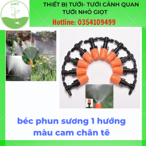 Combo 10 béc phun sương 1 hướng màu cam chân tê