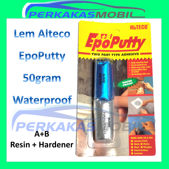 ALTECO EPO PUTTY atau LEM EPO PUTTY atau  LEM ALTECO EPOPUTTY atau LEM PORTING WATE atau LEM RADIATOR DAN BLOK MESIN EPO PUTTY atau LEM ANTI PANAS atau LEM BESI KUAT atau EPO PUTTY ALTECO EPOXY COMPOUND ASLI 50 gram Dodol