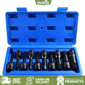 [VSC] 10Pcs 1/2In Hexagonal Drive Bits Kit Rust Proof Metric Power Nuts Drill Set For Repair Accessories