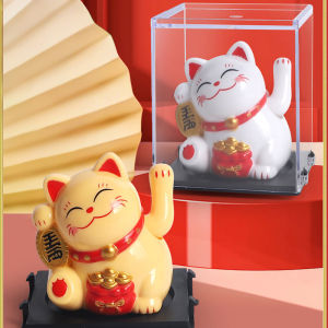 【จัดส่งจากประเทศไทย】ที่แมวกวักนำโชคมาเนกิเนโกะพลังงานแสงอาทิตย์แมวกวักนำโชคต้อนรับที่สั่นด้วยมือสำหรับตกแต่งบ้านรถยนต์ร้านอาหาร