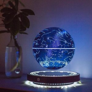 [Warrior2] Levitating Lamp Magnetic Levitation Globe LED Earth Floating Lamp Rotating Globe Zodiac Bedside Lights Novelty Christmas Gifts