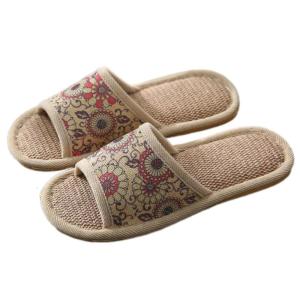 Durable Cotton Blend House Shoe Breathable Upper Slip Resistant Soles Sandals Flower Slippers for Indoor Activity