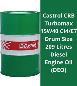 Castrol CRB Turbomax 15W40 CI4/E7 Drum Size 209 Litres Diesel Engine Oil (DEO)