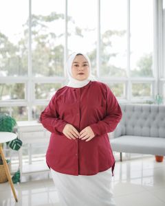 AREUM SHIRT (GL) - Kemeja Linen Polos Jumbo Wanita Fashion Big Size Outfit Style Kantor Casual 8 ukuran S M L XL 3XL 4XL 5XL