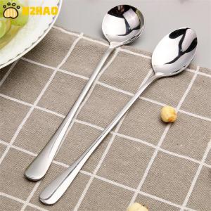 【N2HAO】 Long Handled Stainless Steel Coffee Spoon Ice Cream Dessert Tea Spoon For Picnic Kitchen Accessories Spoon Coffee Bean
