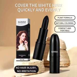 HK.Hair dye stick Lipstick Shape Hair Color Dyeing Pen Plant Hair Stick Temporary Hair Dye For Covering White Hair (non-permanent)