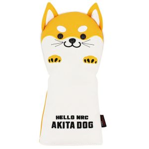 PENTU Waterproof Lovely AKITA Dog for Driver Fairway Dog Cartoon Animal Golf Putter Cover PU Leather Protector Golf Club Headcover Golf Club Headcovers Golf Wood Head Covers Wood Driver Headcover