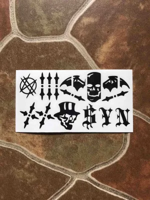 Sticker Inlay Gitar Schecter Synyster Gates Custom A7x Avenged Sevenfold Deathbat Syn Fretboard Akustik Elektrik Klasik Acoustic Electric Classic Nylon String Guitar Fingerboard