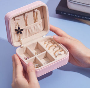 Portable Jewelry Earrings Organizer Holder Trinket Accessories Storage Box