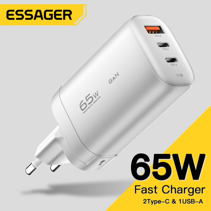 Essager USB Type C Charger GaN Fast Charge Charger 65W QC3.0 PD3.0 USB ...