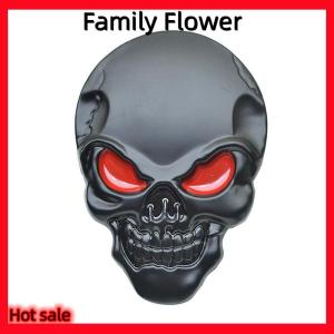 Family Flower Flash Sale Skull Skeleton Head Skull 3D Kim Loại Xe Cơ Thể Sticker Tự Động Phía Sau Huy Hiệu Huy Hiệu Decal Chrome Và Màu Đen Cho Tự Động Xe Máy