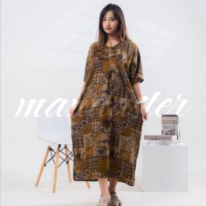 MANDA DASTER WANITA KEKINIAN MOTIF ETNIK BAHAN RAYON PREMIUM