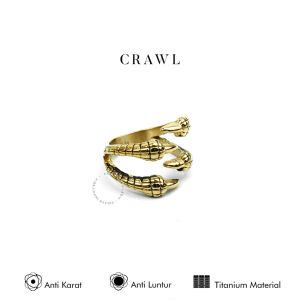 Emrys Premium Ring CRAWL Real Titanium Anti Karat Cincin Titanium Pria Wanita