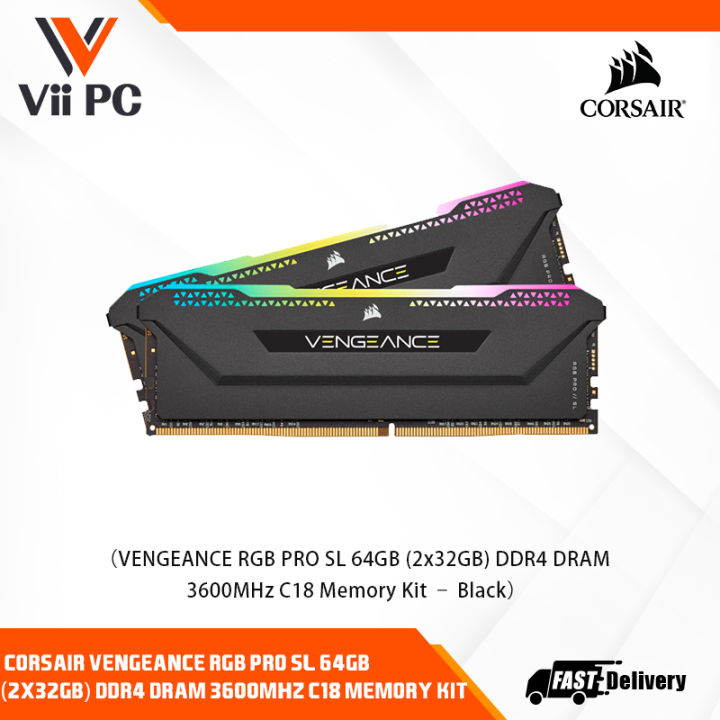 CORSAIR VENGEANCE RGB PRO SL 64GB (2x32GB) DDR4