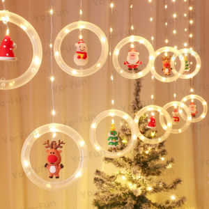 Yo-Fun Hanging Light 10pcs/set Christmas hanging light LED decorations Christmas tree painted snowflakes pendants Outdoor Garden Lamp Decoration Tree Light Copper Wire room window stars wishing ball icicle string lights