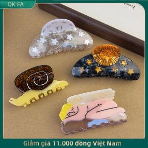 QK FA ✨ Sáng Tạo Vui Acetate Hướng Dương Sao Ốc Tóc Clip Claw Cho Phụ Nữ Thời Trung Cổ Mặt Trời Nữ Cá Mập Kẹp Tóc Phụ Kiện Tóc Công Cụ