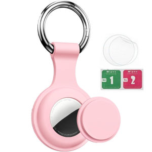 Hộp đựng chống nước AirTag Hộp đựng móc khóa AirTag có móc khóa & dây đeo Hộp đựng AirTag bảo vệ chống trầy xước bền bỉ cho hành lý ba lô chìa khóa cổ chó 1 gói