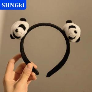 SHNGki Dễ Thương Phim Hoạt Hình Gấu Trúc Sang Trọng Headband Cho Phụ Nữ Của Rửa Mặt Vui Chơi Giải Trí Công Viên Vui Nhộn Và Sáng Tạo Headband Cho Zoo Tóc Phụ Kiện
