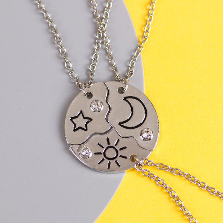 Buy Sterling Silver Moon and Sun Necklace, Friendship Necklace, Gift for  Her Online in India - Etsy