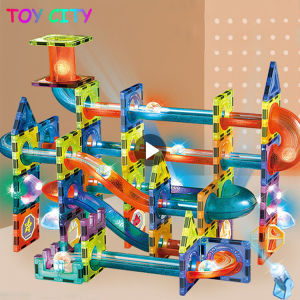3D glow Color window Pipe magnetic Puzzle Building Blocks tiles toys set track run Develop Learn Shapes Colors for kids large size